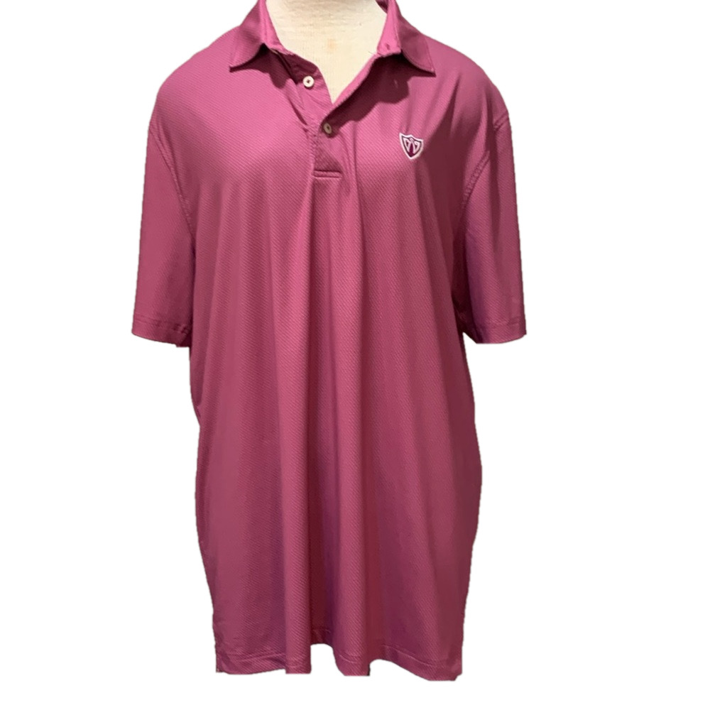 Johnnie-O sz L bright pink patterned polo shirt